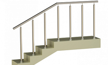 Ограждения с квадратным поручнем со стойками в каждую ступень без ригелей купить в Самаре