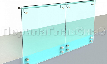 Ограждение с поручнем на выносе на точечном креплении в Самаре. Готовые проекты ПерилаГлавСнаб