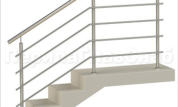 Четыре ригеля на сварке, круглый поручень и круглые стойки для крыльца в Самаре. Готовые проекты ПерилаГлавСнаб Четыре ригеля на сварке, круглый поручень и круглые стойки для крыльца в Самаре. Готовые проекты ПерилаГлавСнаб