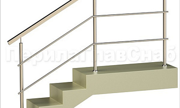 Два ригеля на сварке, квадратный поручень и круглые стойки купить в Самаре