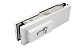 Замок для стеклянной двери угловой с круглым ригелем комплект, под алюминий t150 AL