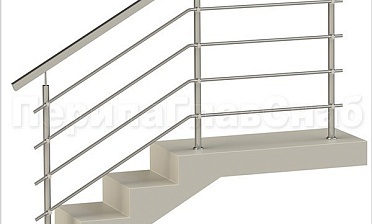 Четыре ригеля на держателях, квадратный поручень и круглые стойки купить в Самаре