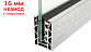 Комплект профиля зажимного для стекла 16 мм и 8+8 ,с отверстием, НЕАНОД. алюминий 100х60мм, т100-2-16