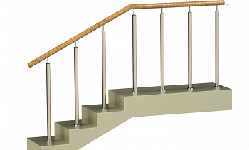 Ограждения со стойками в каждую ступень с пластиковым поручнем без ригелей в Самаре. Готовые проекты ПерилаГлавСнаб Ограждения со стойками в каждую ступень с пластиковым поручнем без ригелей в Самаре. Готовые проекты ПерилаГлавСнаб