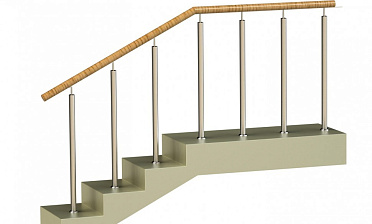 Ограждения со стойками в каждую ступень с пластиковым поручнем без ригелей купить в Самаре