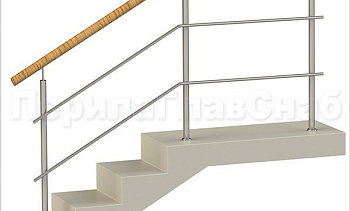 Два ригеля на сварке, круглый пластиковый поручень и круглые стойки в Самаре. Готовые проекты ПерилаГлавСнаб