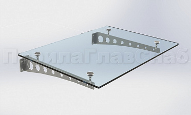 Стеклянный козырек на консоли из листа купить в Самаре