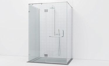 Комплект фурнитуры для душевой перегородки возле стены с дверью и глухими стеклами t571-1 купить в Самаре