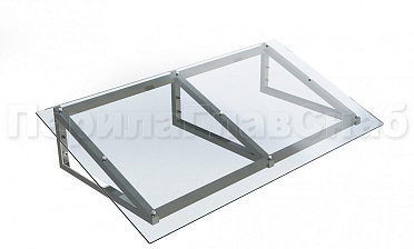 Козырек на треугольном скате из поликарбоната купить в Самаре