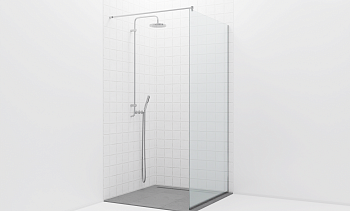 Стационарная душевая перегородка на профиле t581-1 в Самаре. Готовые проекты ПерилаГлавСнаб