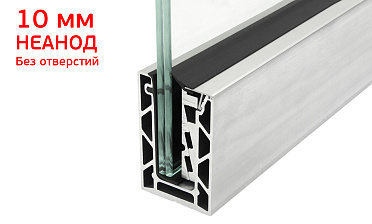 Комплект профиля зажимного для стекла 10мм и 5+5 , без отверстий, НЕАНОД. алюминий 100х60мм, т100-4-10  купить в Самаре Комплект профиля зажимного для стекла 10мм и 5+5 , без отверстий, НЕАНОД. алюминий 100х60мм, т100-4-10  купить в Самаре
