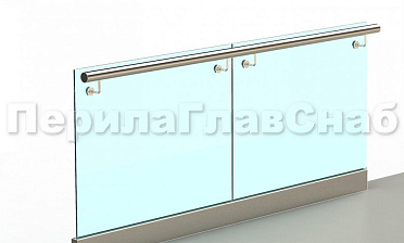 Ограждение с поручнем на выносе в зажимном профиле купить в Самаре