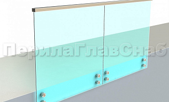 Ограждение с профильным поручнем с пазом на точечном креплении в Самаре. Готовые проекты ПерилаГлавСнаб