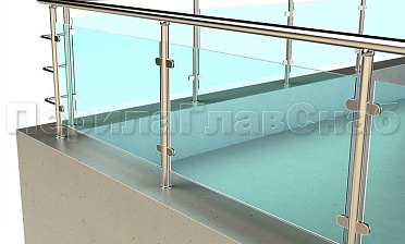 Кровельное ограждение из нержавеющей стали со стеклами купить в Самаре