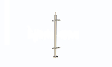 Стойка круглая  Ø38.1: 2 пластинчатых стеклодержателя, полированная, высота 950 мм (AISI 304) k729 купить в Самаре