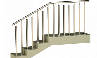 Ограждения с двумя стойками в каждую ступень без ригелей купить в Самаре