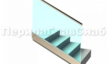 Ограждение с поручнем с пазом в зажимном профиле на лестнице в Самаре. Готовые проекты ПерилаГлавСнаб