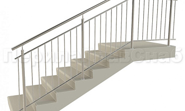 Нержавеющие ограждения с вертикальным заполнением 'частокол' - вариант №3 купить в Самаре