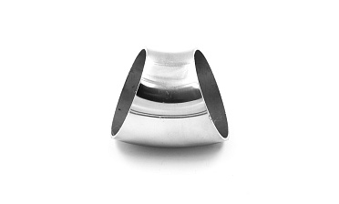 Половинка отвода поручня под сварку для Ø50.8х125/2х1.5, 45°, полированный 400 Grit (AISI 304) k021-45 купить в Самаре Половинка отвода поручня под сварку для Ø50.8х125/2х1.5, 45°, полированный 400 Grit (AISI 304) k021-45 купить в Самаре