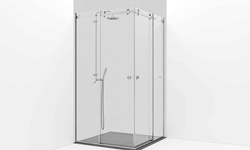 Комплект фурнитуры для раздвижной угловой душевой перегородки, две двери, на профиле t554-1 в Самаре. Готовые проекты ПерилаГлавСнаб