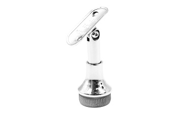 Наконечник регулируемый по высоте на стойку Ø38.1х1.5 мм, с регулируемым ложементом под поручень Ø50.8 мм, литой, полированный, нержавеющий (AISI 304) k317-3 купить в Самаре