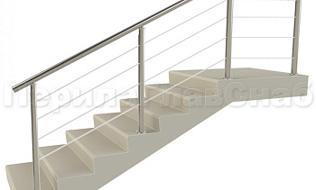 Заполнение из 4х тросиков (тросик в оболочке) для крыльца в Самаре. Готовые проекты ПерилаГлавСнаб