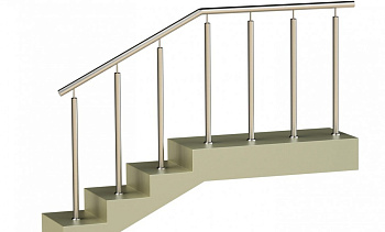 Ограждения со стойками в каждую ступень без ригелей в Самаре. Готовые проекты ПерилаГлавСнаб Ограждения со стойками в каждую ступень без ригелей в Самаре. Готовые проекты ПерилаГлавСнаб