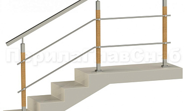 Два ригеля на держателях, квадратный поручень и квадратные деревянные стойки купить в Самаре