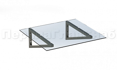Консольный навес из поликарбоната выносной прямой треуголки купить в Самаре