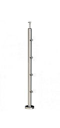Стойка круглая Ø38.1: 4 ригеледержателя, полированная, высота 950 мм (AISI 304) k714 купить в Самаре