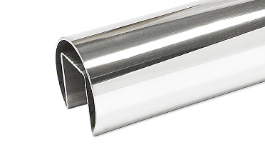 Труба Ø42.4 мм, с пазом 24х24, тройная полировка 800GRIT, (AISI 201) k820 купить в Самаре Труба Ø42.4 мм, с пазом 24х24, тройная полировка 800GRIT, (AISI 201) k820 купить в Самаре