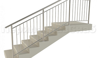 Нержавеющие ограждения для школ и детских садов с вертикальным заполнением “Частокол” - вариант №1 для крыльца купить в Самаре