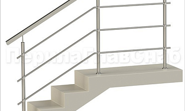 Три ригеля на держателях, квадратный поручень и круглые стойки купить в Самаре