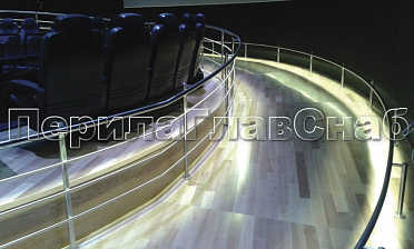 Ограждение со светильниками, встроенными в поручень купить в Самаре