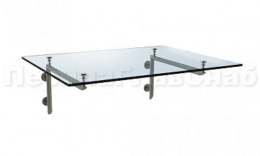 Стеклянный консольный навес на Г-образном каркасе - вариант 2 купить в Самаре