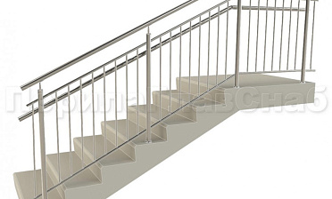 Нержавеющие ограждения с вертикальным заполнением 'частокол' - вариант №4 купить в Самаре