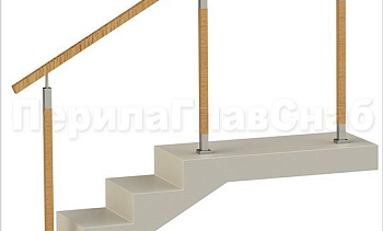 Нержавеющие ограждения без ригелей с квадратным деревянным поручнем и стойками с деревянными вставками в Самаре. Готовые проекты ПерилаГлавСнаб Нержавеющие ограждения без ригелей с квадратным деревянным поручнем и стойками с деревянными вставками в Самаре. Готовые проекты ПерилаГлавСнаб