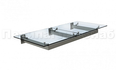 Стеклянный козырек на прямом каркасе купить в Самаре