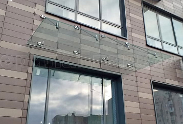 Стеклянные козырьки на вантах купить в Самаре Стеклянные козырьки на вантах купить в Самаре