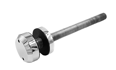 Комплект торцевого крепления несущего стекла, укороченный, шпилька оцинкованная, гайка-шайба Ø50х13х9мм с внутренней резьбой М16, шлифованный AISI 201 Фk277-3-2 купить в Самаре