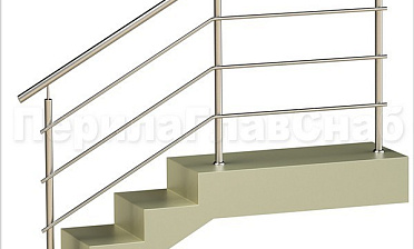 Три ригеля на сварке, круглый поручень и круглые стойки для крыльца купить в Самаре