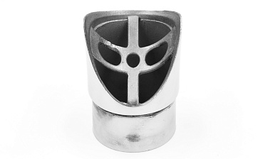 Наконечник седловина косая 30° на стойку Ø50.8 мм, под поручень Ø50.8 мм, литая, полированная, AISI 304, k560 купить в Самаре Наконечник седловина косая 30° на стойку Ø50.8 мм, под поручень Ø50.8 мм, литая, полированная, AISI 304, k560 купить в Самаре