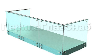 Ограждения на несущем стекле с торцевым креплением для балкона купить в Самаре