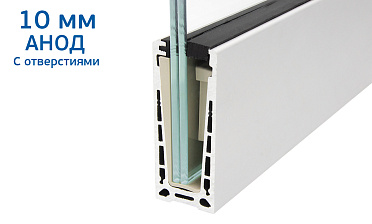 Комплект профиля зажимного  для стекла 10 мм, с отверстиями,  АНОД, алюминий,  k601-2-10 купить в Самаре Комплект профиля зажимного  для стекла 10 мм, с отверстиями,  АНОД, алюминий,  k601-2-10 купить в Самаре
