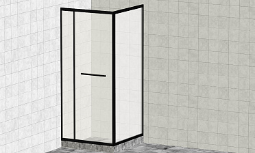 Комплект душевой с внутренней подвижной дверью,толщина стекла 8мм, 900х900х2000, AUSI 304, черная t470 Bl купить в Самаре