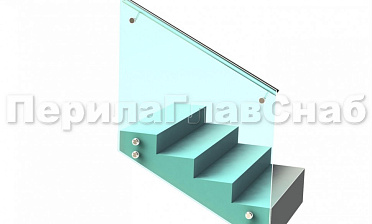 Ограждение с поручнем на выносе на точечном креплении на лестнице купить в Самаре