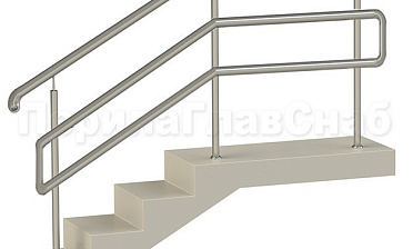 Нержавеющие ограждения с двойным поручнем без ригелей - вариант 1 купить в Самаре