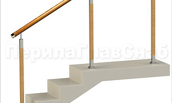 Нержавеющие ограждения без ригелей с круглым деревянным поручнем и стойками с деревянными вставками в Самаре. Готовые проекты ПерилаГлавСнаб Нержавеющие ограждения без ригелей с круглым деревянным поручнем и стойками с деревянными вставками в Самаре. Готовые проекты ПерилаГлавСнаб