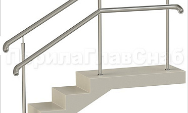 Нержавеющие ограждения с двойным поручнем без ригелей - вариант 2 купить в Самаре