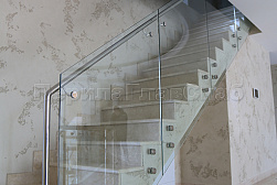Стеклянные перила для лестниц в Самаре. Готовые проекты ПерилаГлавСнаб - фото 21